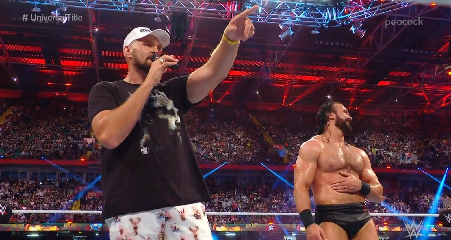 Drew McIntyre and Tyson Fury serenaded the crowd to close out Clash at the Castle