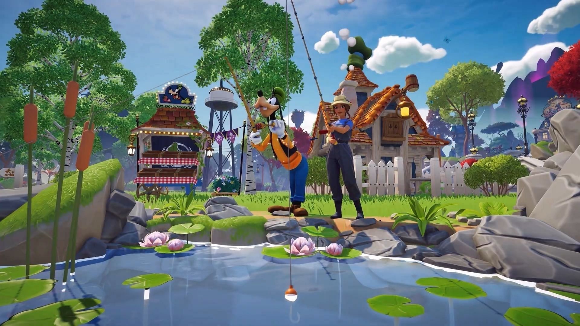 Goody fishing with the player character (Image via Gameplay)