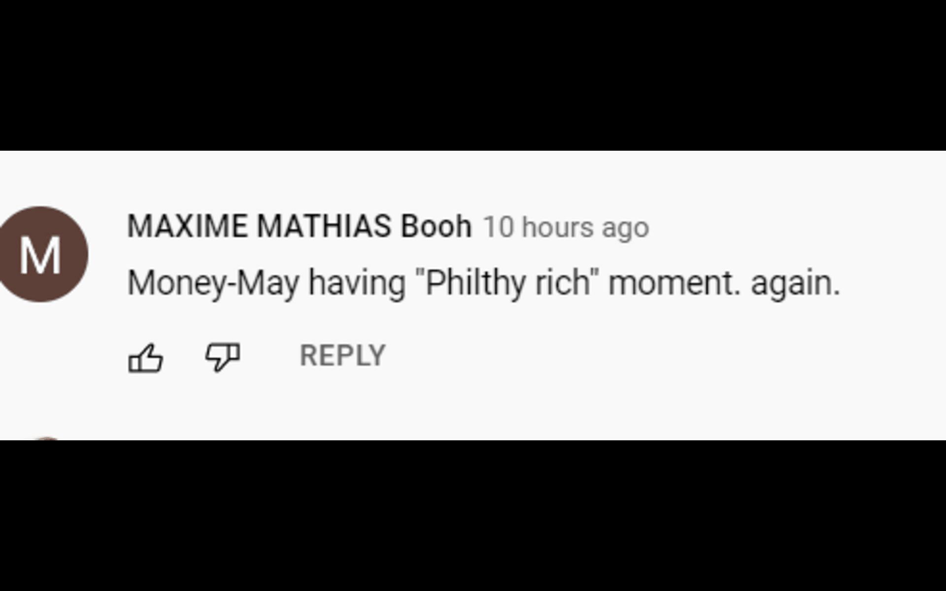 YouTube reaction on Mayweather