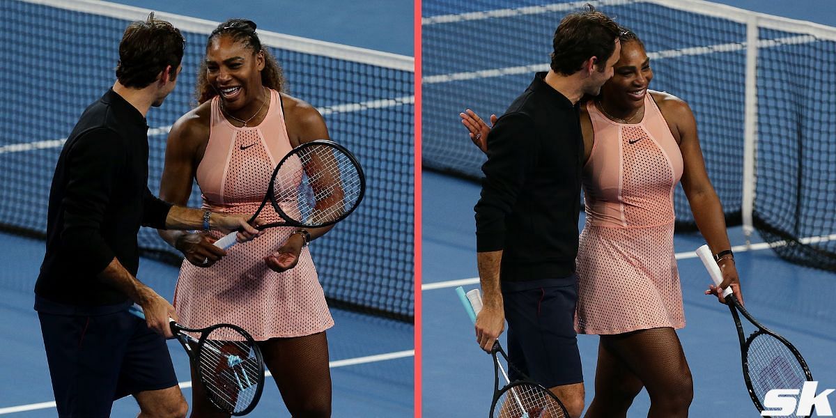 Roger Federer and Serena Williams at the Hopman Cup in 2019. 