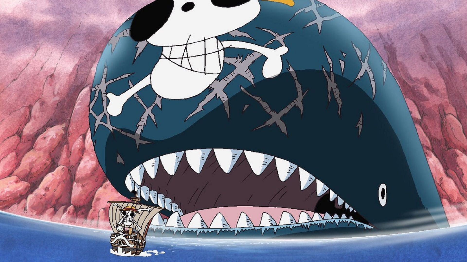 When they were about to enter the Grand Line, the Strawhat Pirates met Laboon (Image via Toei Animation, One Piece)