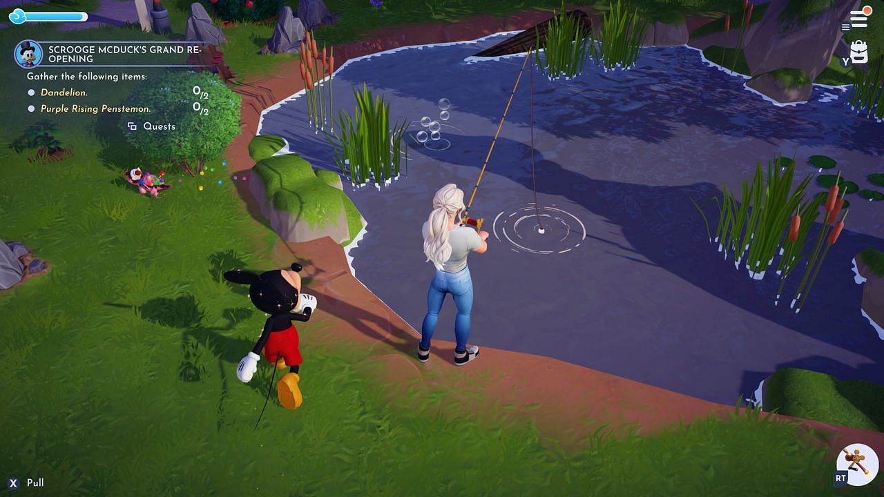 Fishing is not hard whatsoever in Disney Dreamlight Valley (Image via Gameloft)