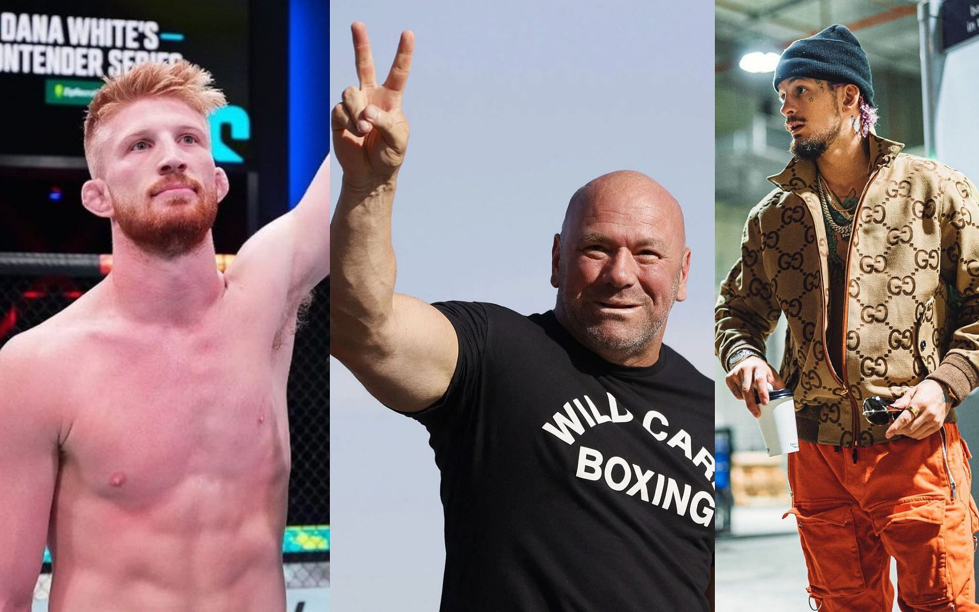 Bo Nickal (Left), Dana White (Center), Sean O