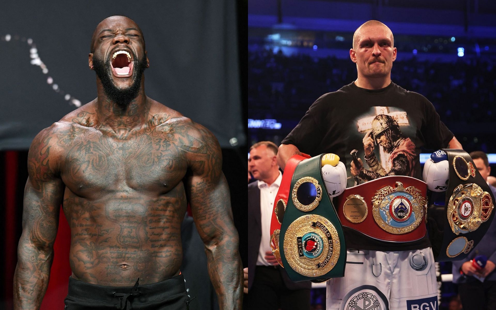 Deontay Wilder (left) and Oleksandr Usyk (right) (Image credits Getty Images)
