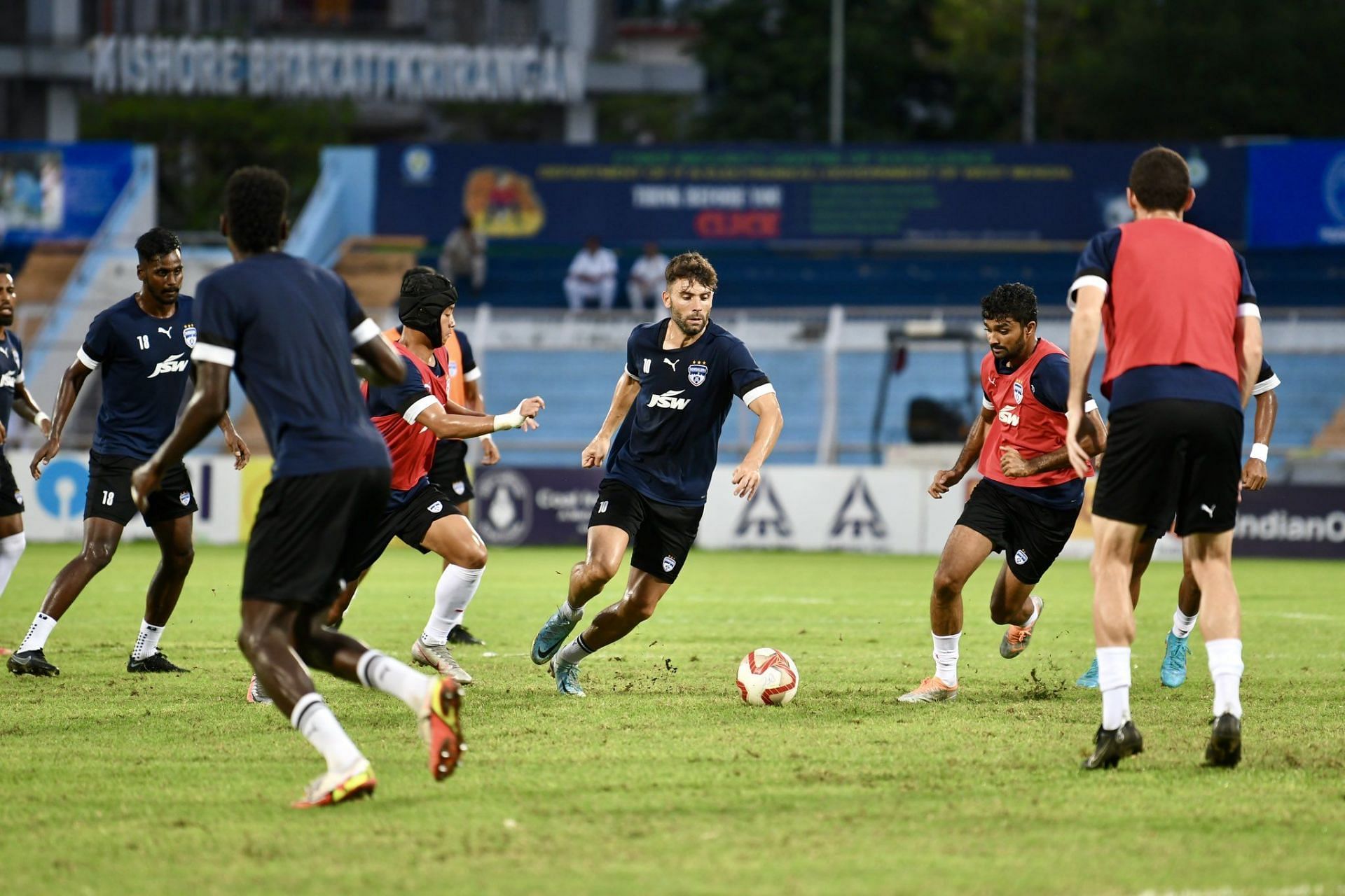 Bengaluru FC players training ahead of a Durand Cup clash.