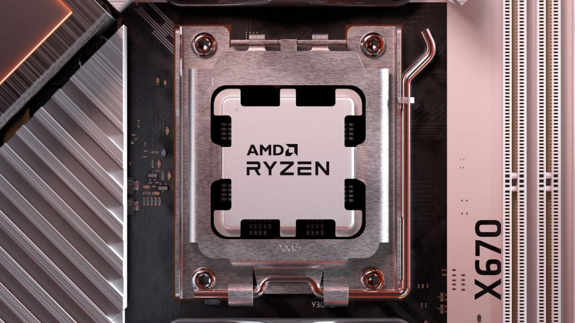 A Zen 4 chip installed on an X670 board (Image via AMD)