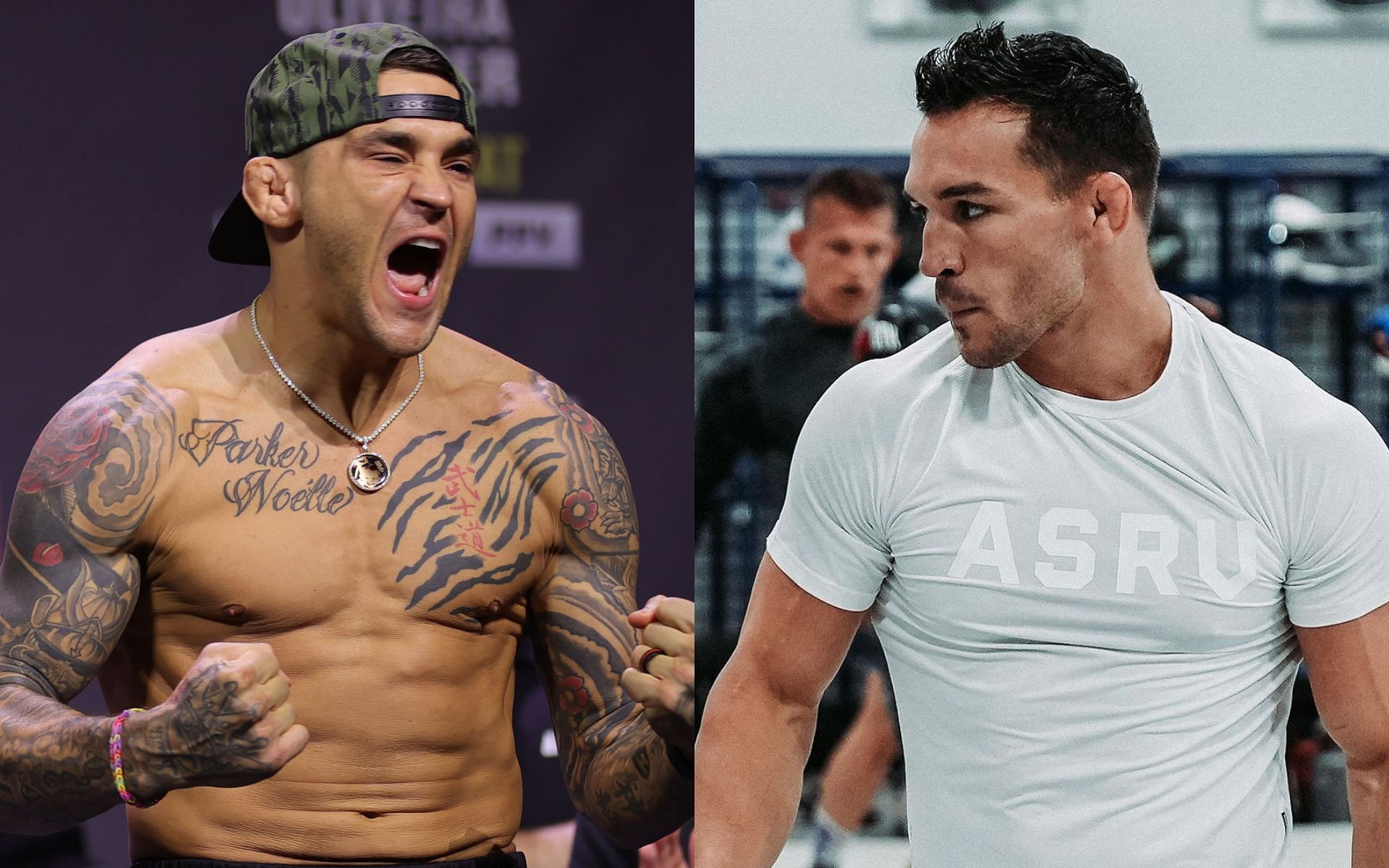 Dustin Poirier (Left), Michael Chandler (Right) [Image courtesy: Getty and @mikechandlermma on Instagram]