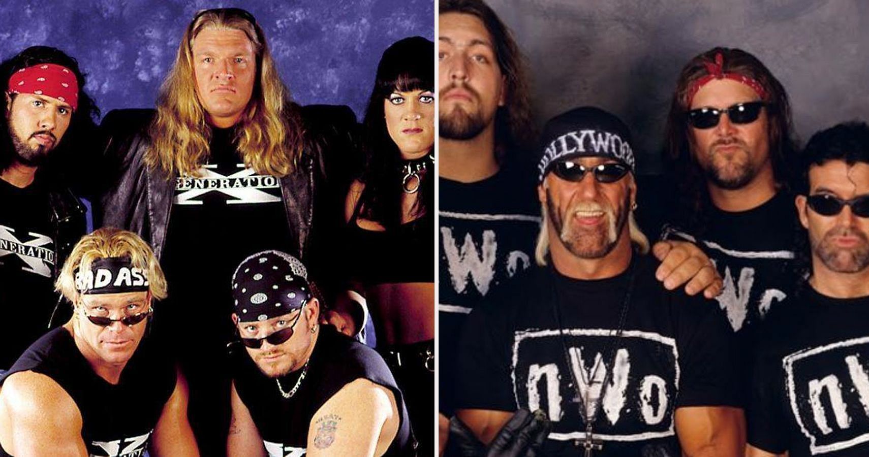 The n.W.o. and D-Generation X were two of the biggest, most popular factions in wrestling during the 90s