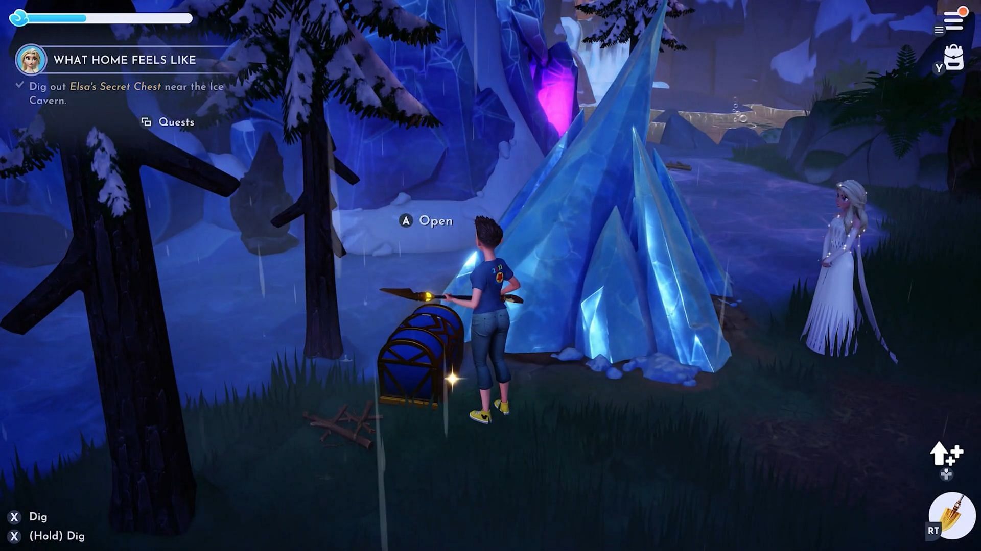 The chest near the Cavern (Image via YouTube - Mirraj Gaming)