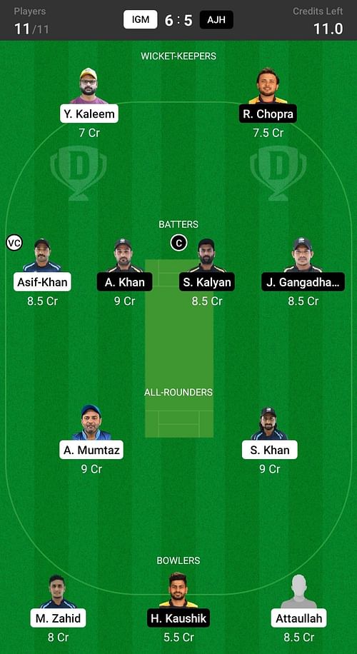 Interglobe Marine vs Ajman Heroes Fantasy suggestion #1