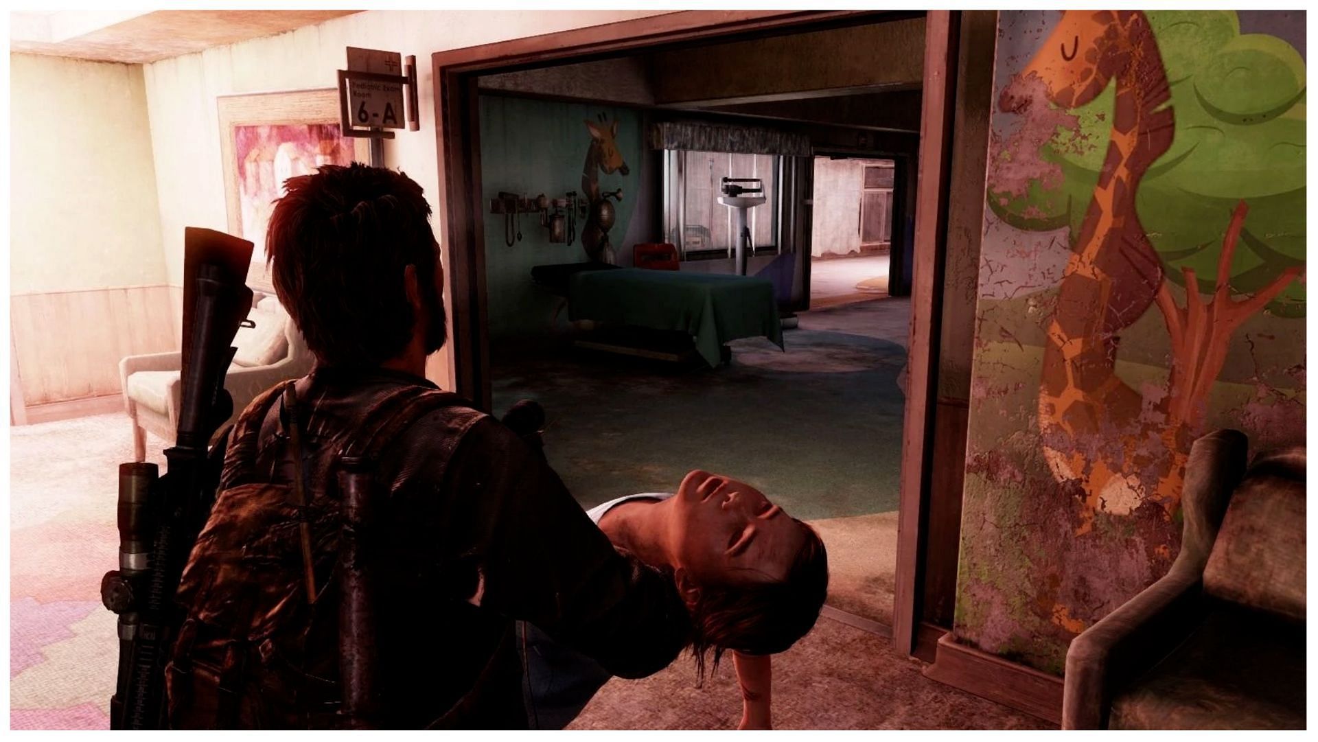 Giraffe drawings in the hospital (Image via Naughty Dog)