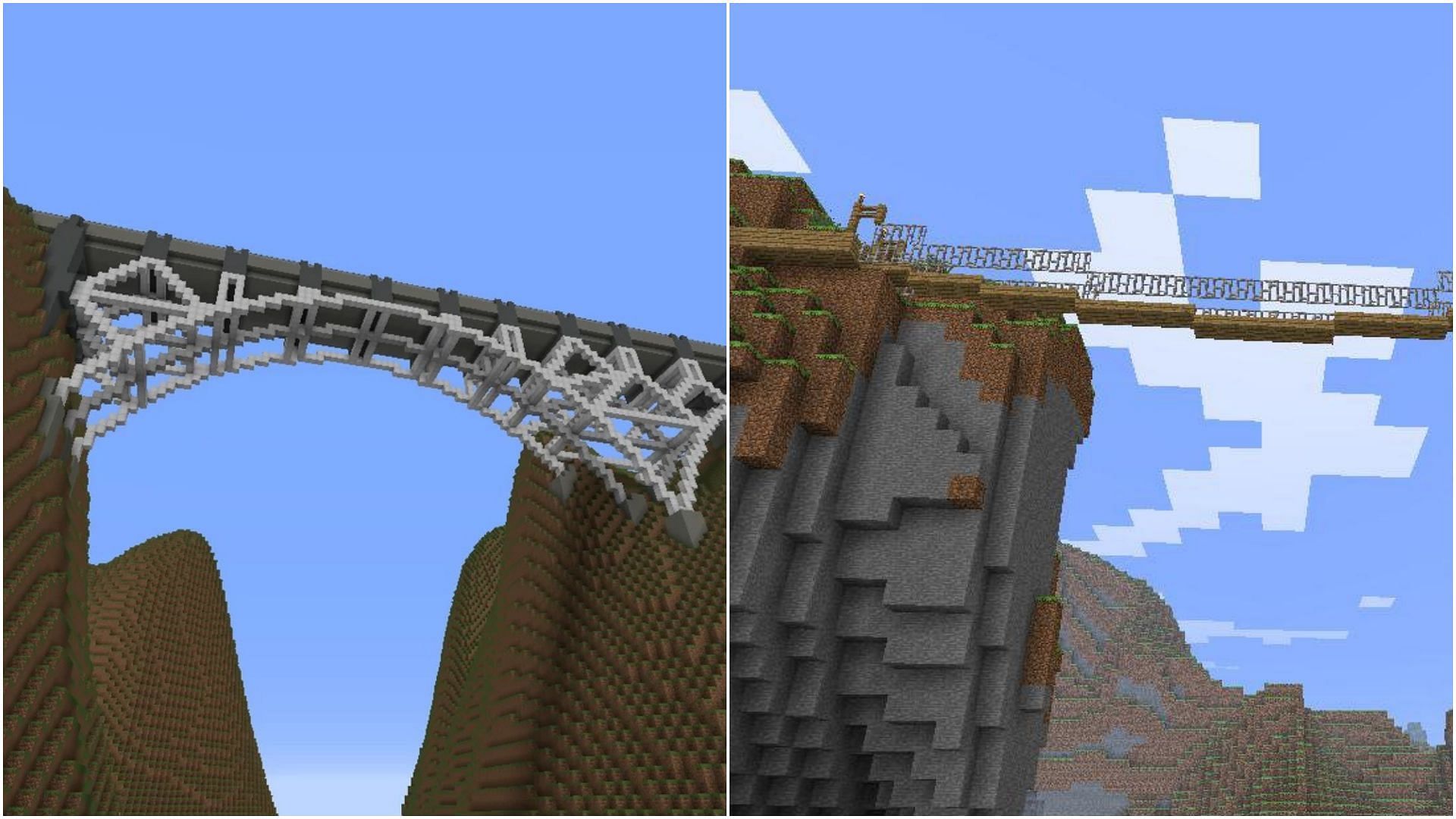 There can be many ways to build a bridge in Minecraft (Image via Sportskeeda)