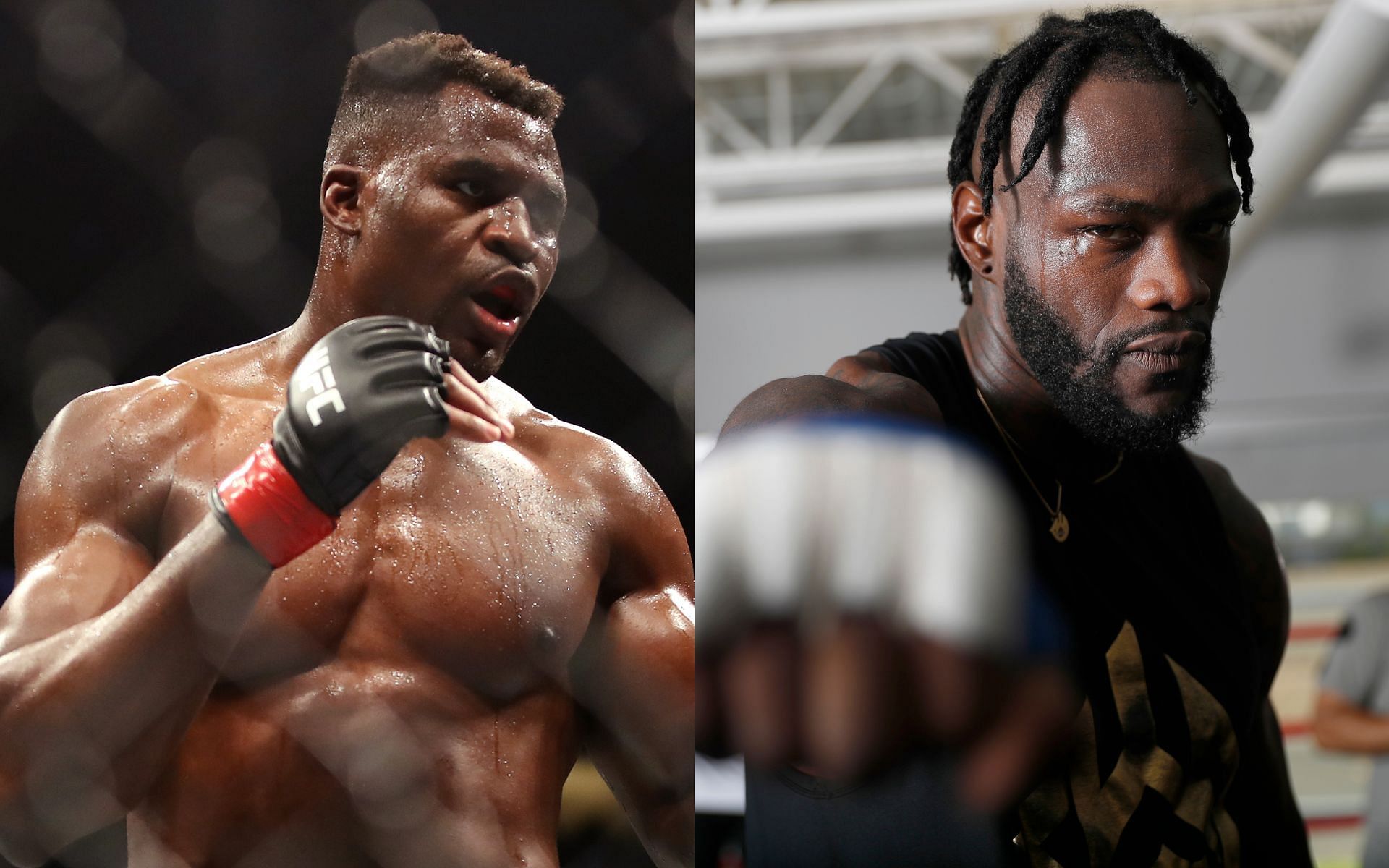 Francis Ngannou (left), Deontay Wilder (right)