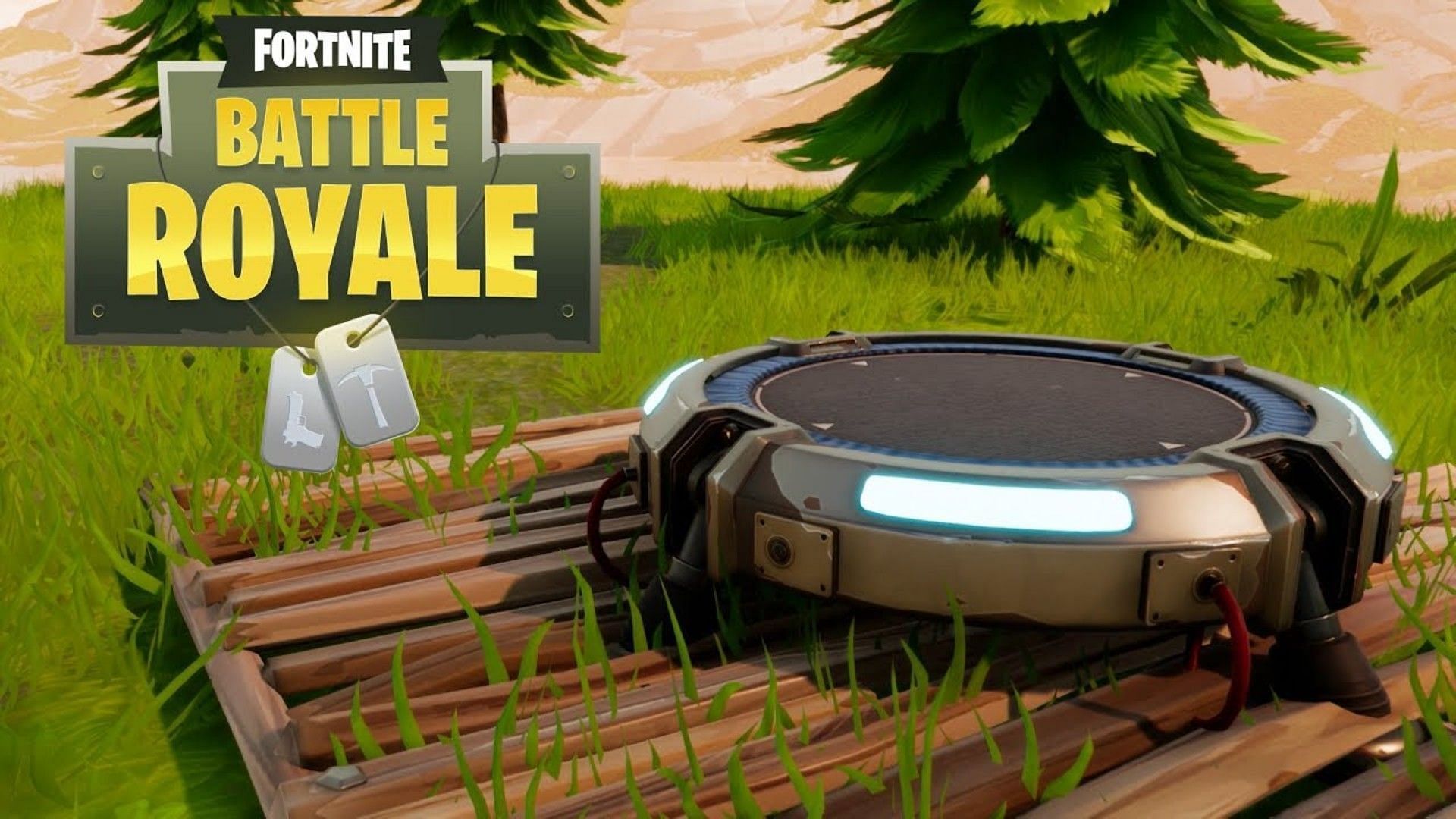 Launch pads in Fortnite are now environmental objects. (Image via Epic Games)