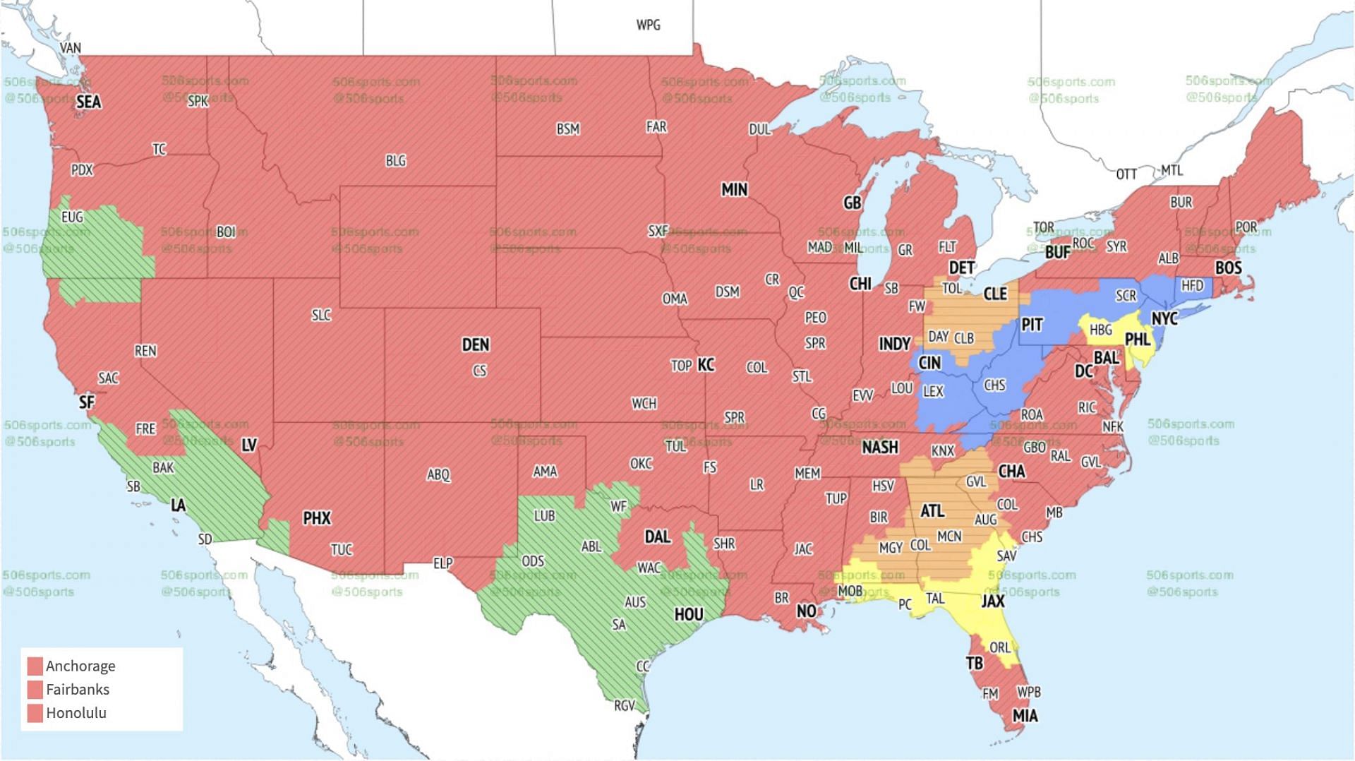 Early game CBS coverage (Image via 506Sports)