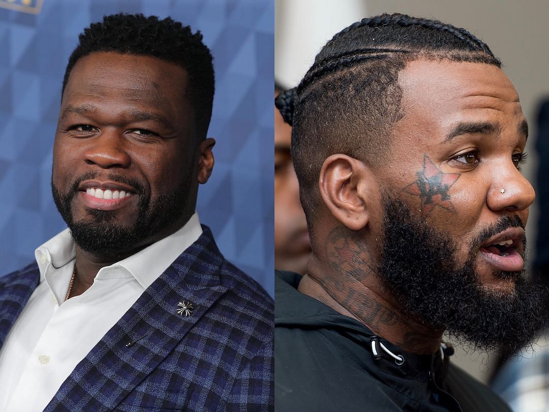 Rappers 50 Cent (l) and The Game (r) Super Bowl beef