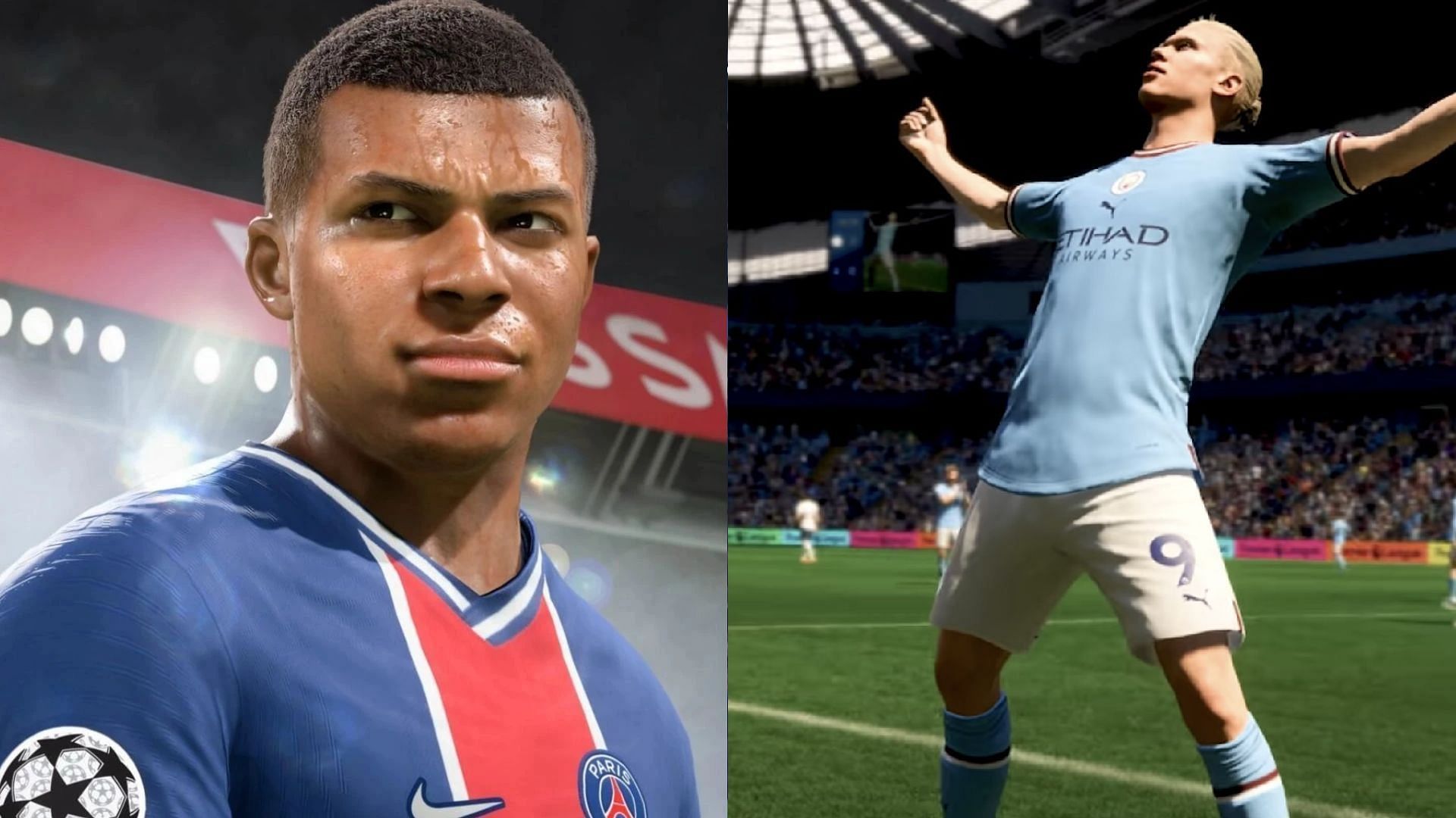 Mbappe and Haaland lead the highest potential players in FIFA 23 (Image via EA Sports)