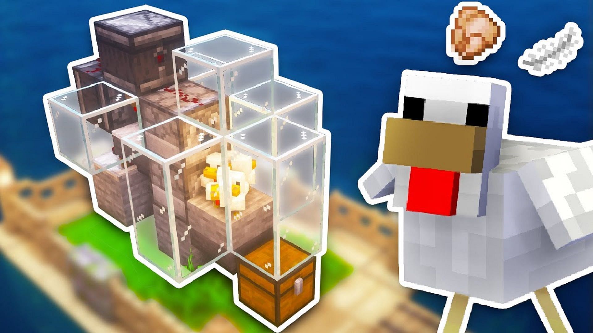 A basic automatic chicken farm design in Minecraft (Image via Mysticat/Youtube)