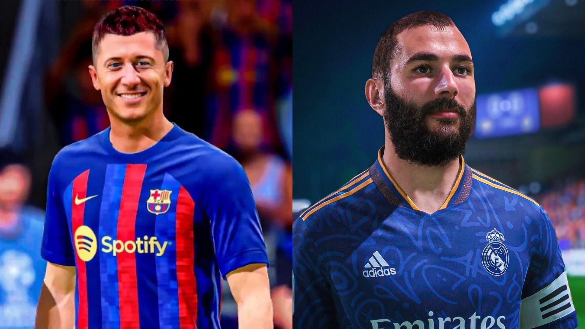 Lewandowski and Benzema are the highest rated cards this year (Images via EA Sports)