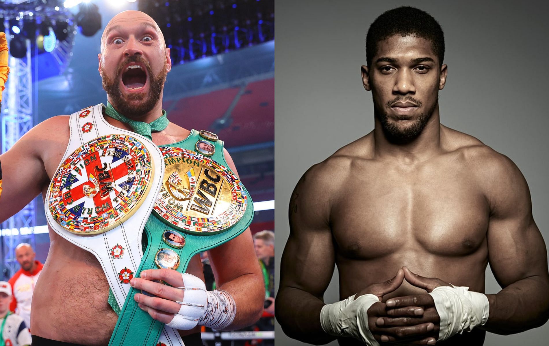 Tyson Fury (left) and Anthony Joshua (right)