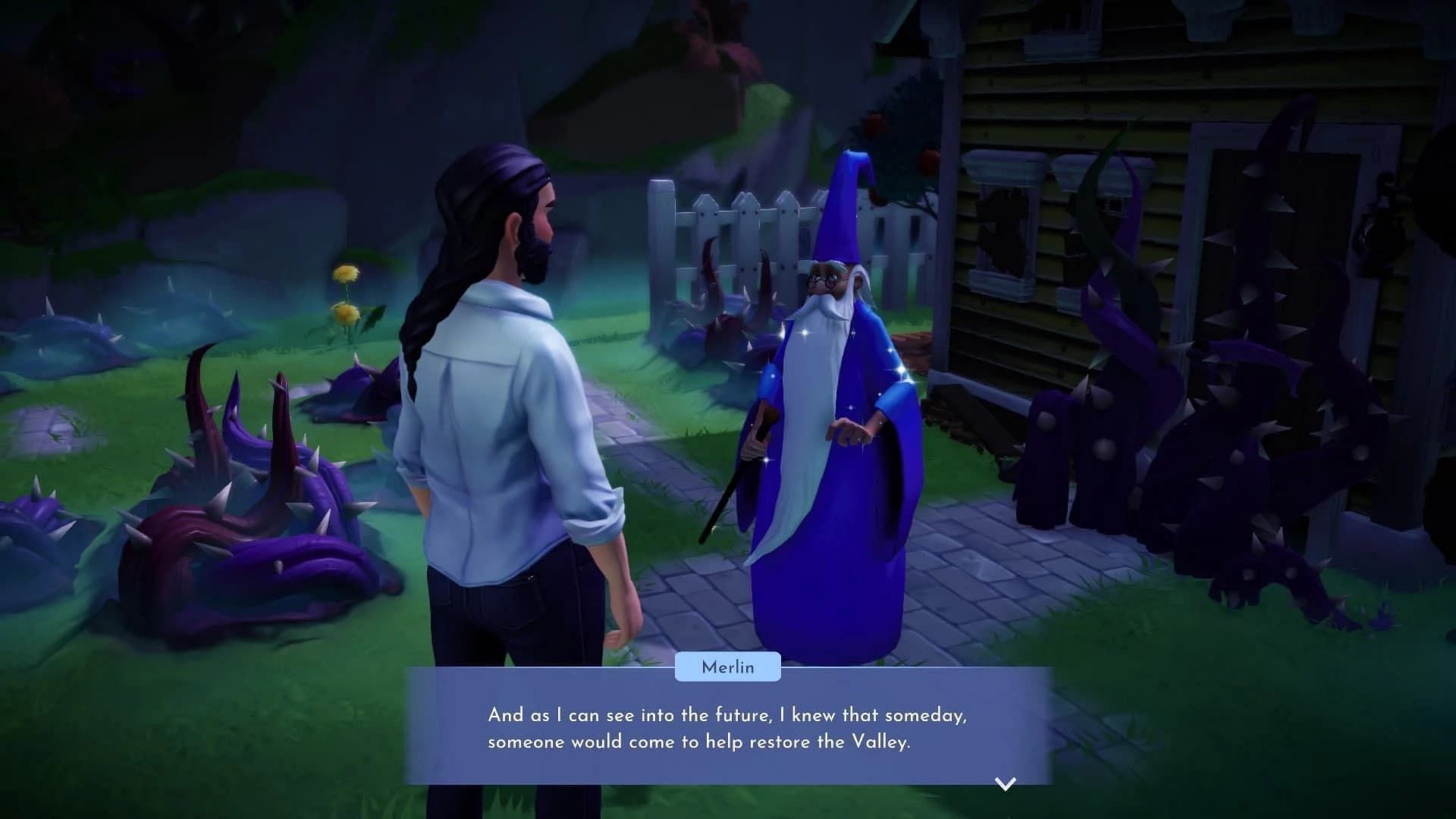 Merlin will help players quite frequently in Disney Dreamlight Valley (Image via Gameloft)