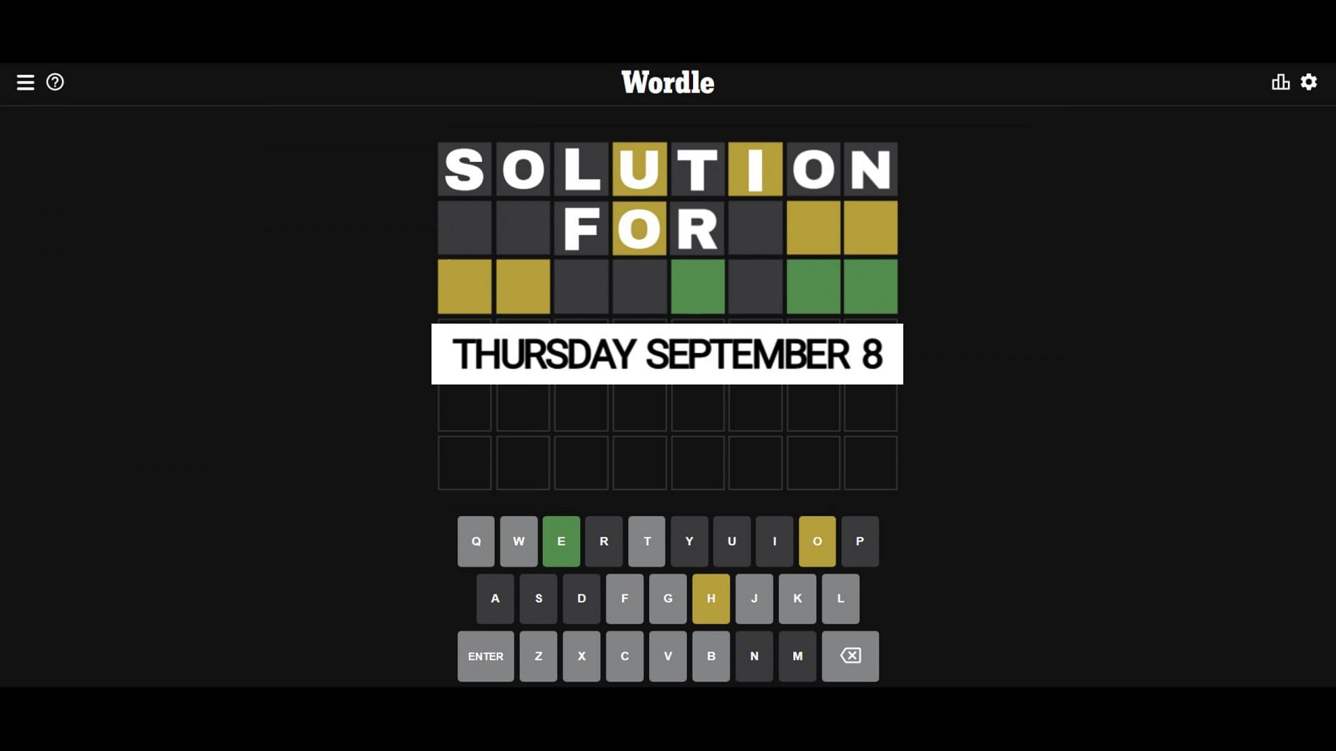 Wordle solution for September 8 rhymes with &quot;glass&quot; (Image via Sportskeeda)