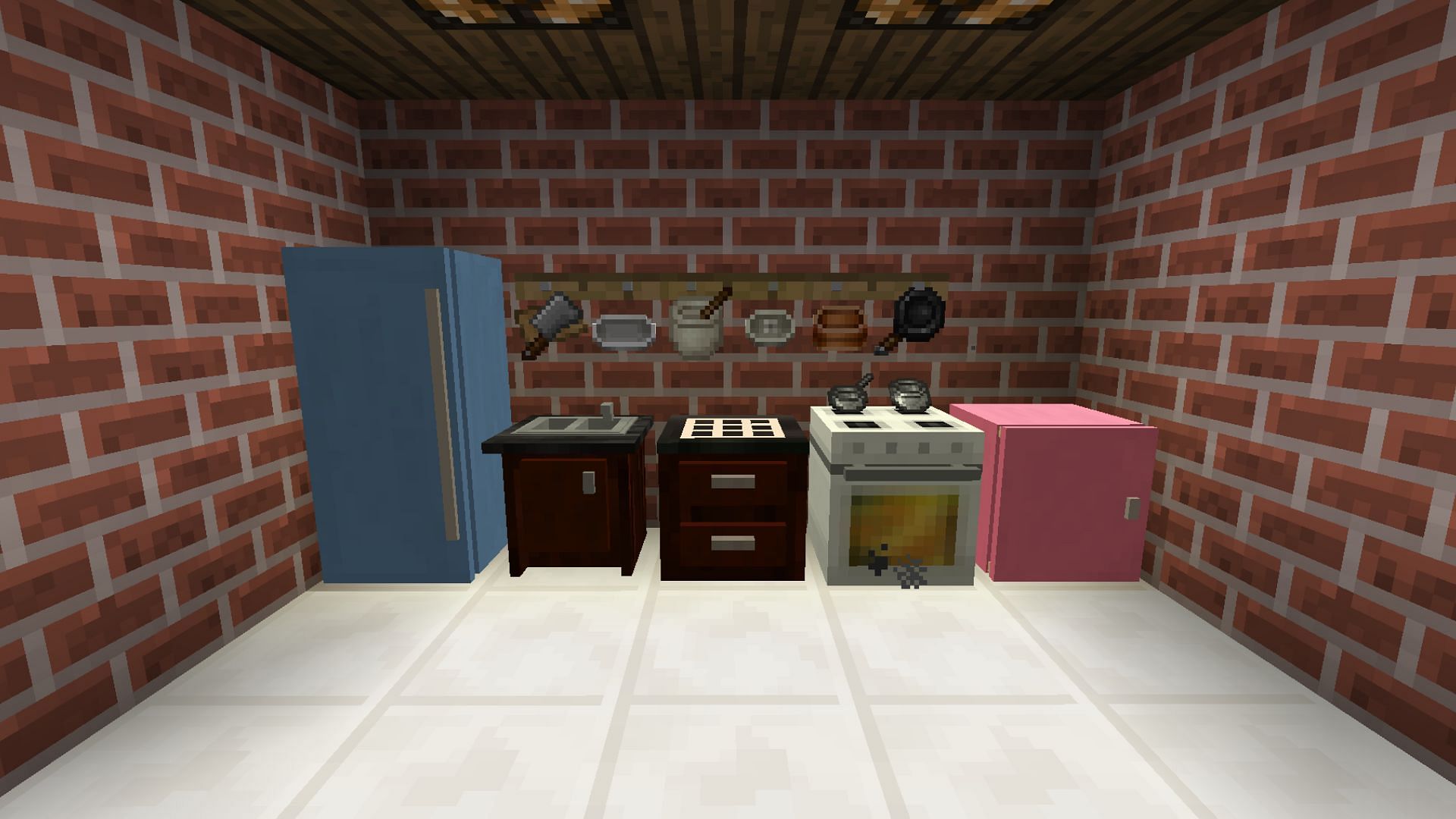 A fully operational kitchen can be built using this Minecraft mod (Image via CurseForge)