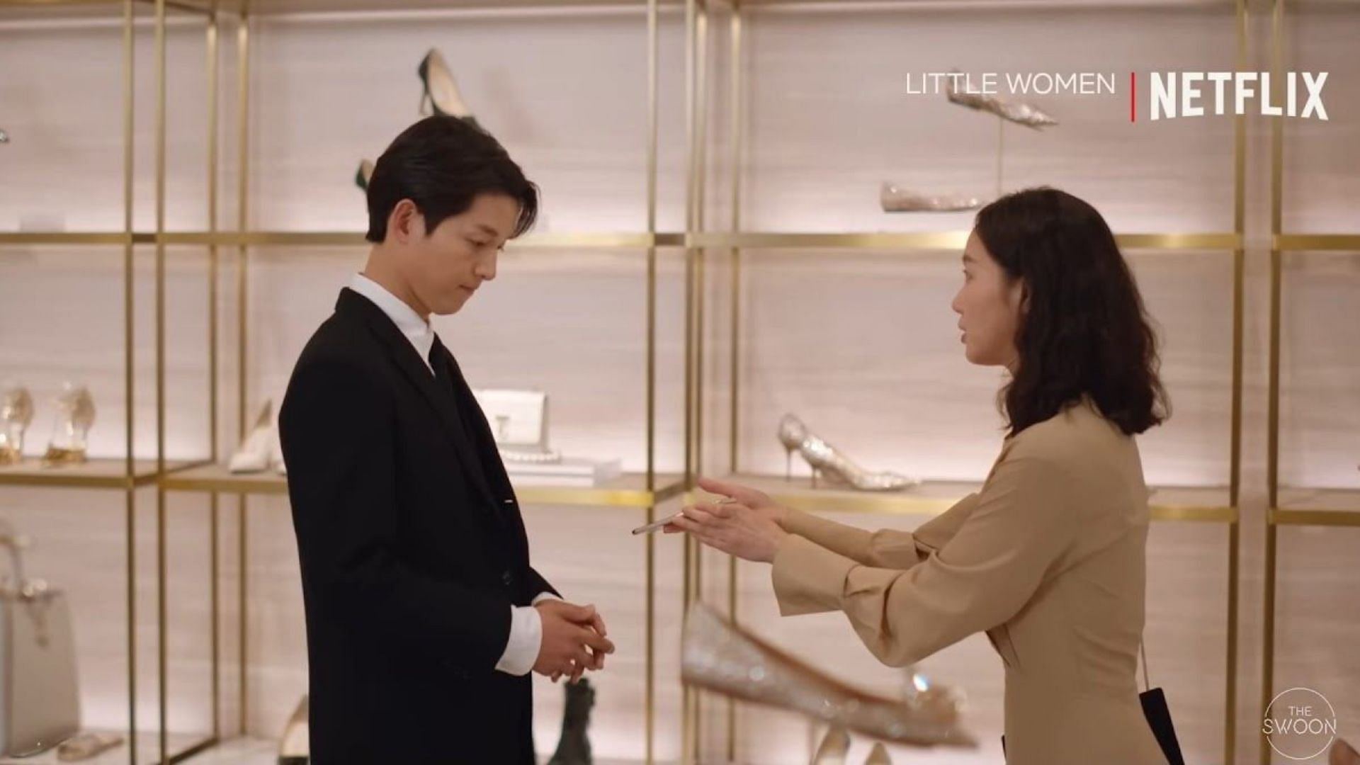 A screenshot of scene featuring Song Joong-ki and Kim Go-eun in Little Women (Image via The Swoon/ YouTube)