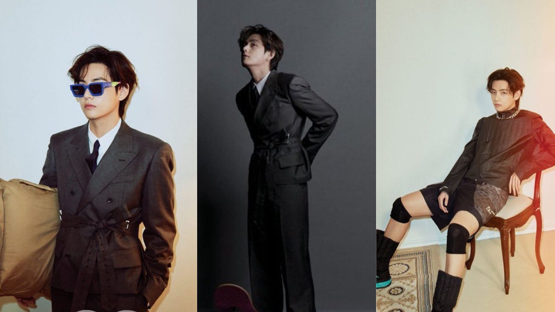 Tae-hyung looking chic for the Vogue x GQ collaboration photoshoot (Images via Vogue and GQ)