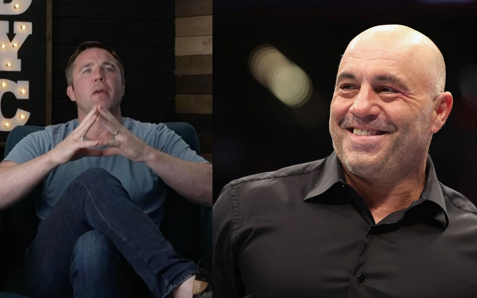 Chael Sonnen (Left) and Joe Rogan (Right) [Images via @sonnench on Instagram, rest via Getty]