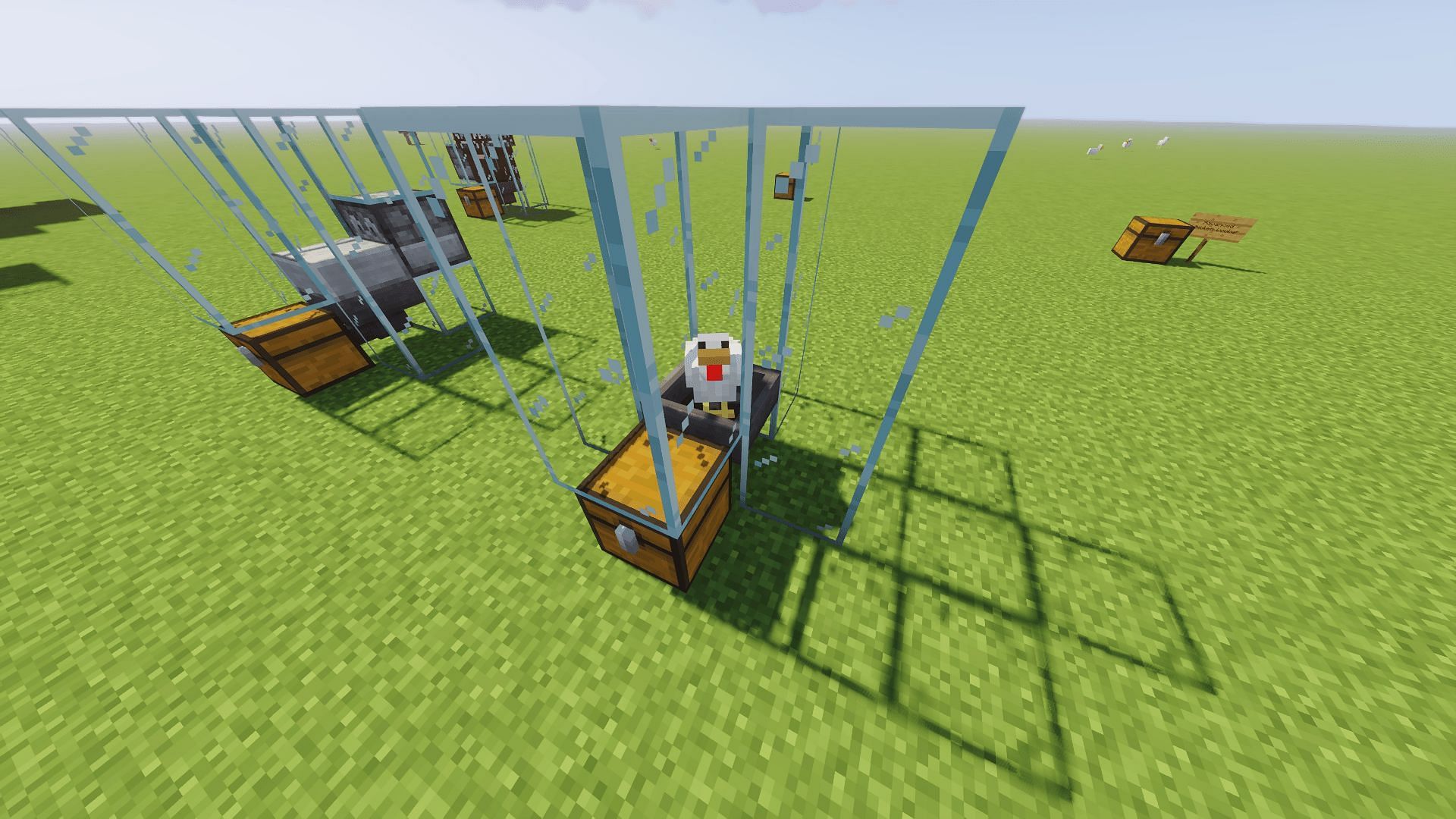 A basic egg farm with one chicken (Image via u/Liluxio/Reddit)