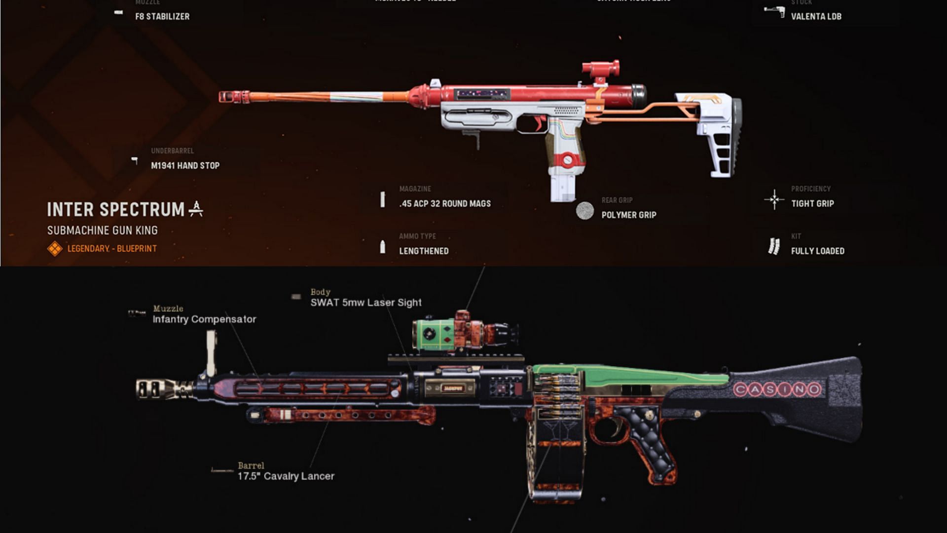 Some available blueprints for RA 225 and MG 82 in-game (Image via Warzone / Activision)