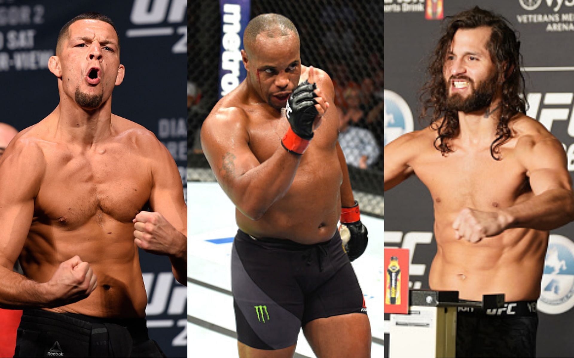 Nate Diaz (left), Daniel Cormier (center), Jorge Masvidal (right) [Images courtesy: Getty]