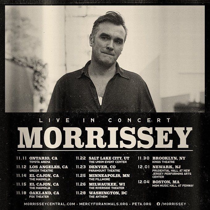 Morrissey US Tour 2022 Tickets, dates, where to buy, and more