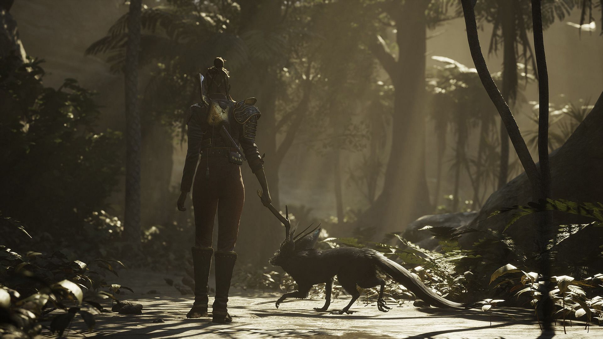 Nor and Enki have a stroll in the woods (Image via A44 Games)