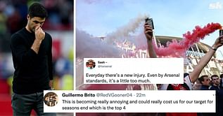 "Just end the season" "Is it military training they're putting them through?" - Arsenal fans lose their minds as 2 key players miss out due to injury against Brentford