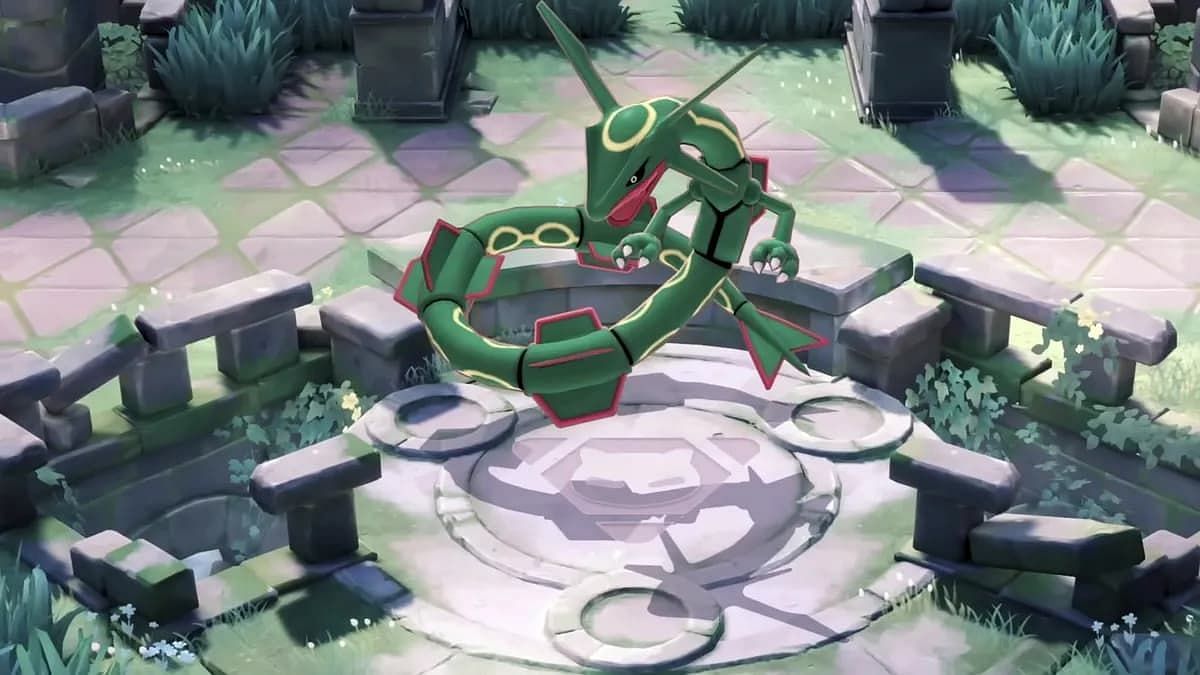 It&#039;ll take less work to eliminate Rayquaza after the update (Image via The Pokemon Company)