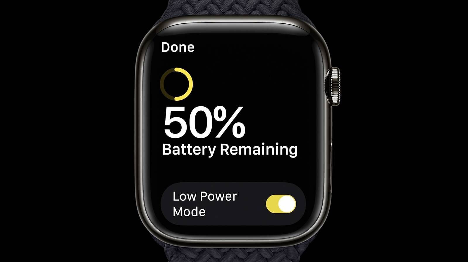 Low power mode in Series 8 (Image via Apple)