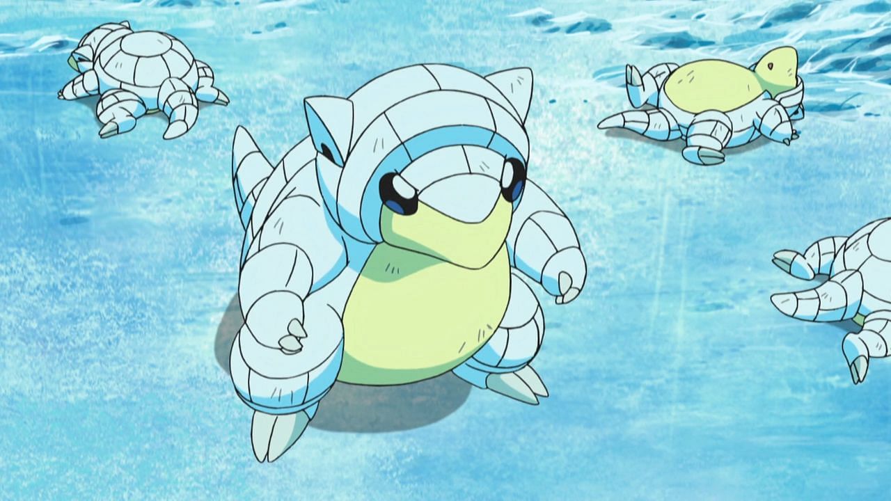 Alolan Sandshrew as it appears in the anime (Image via The Pokemon Company)