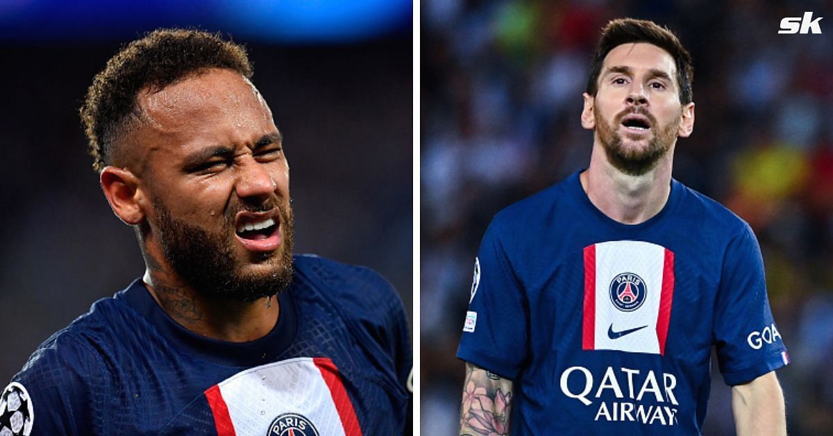 [L-to-R] Paris Saint-Germain forwards Neymar Jr. and Lionel Messi.
