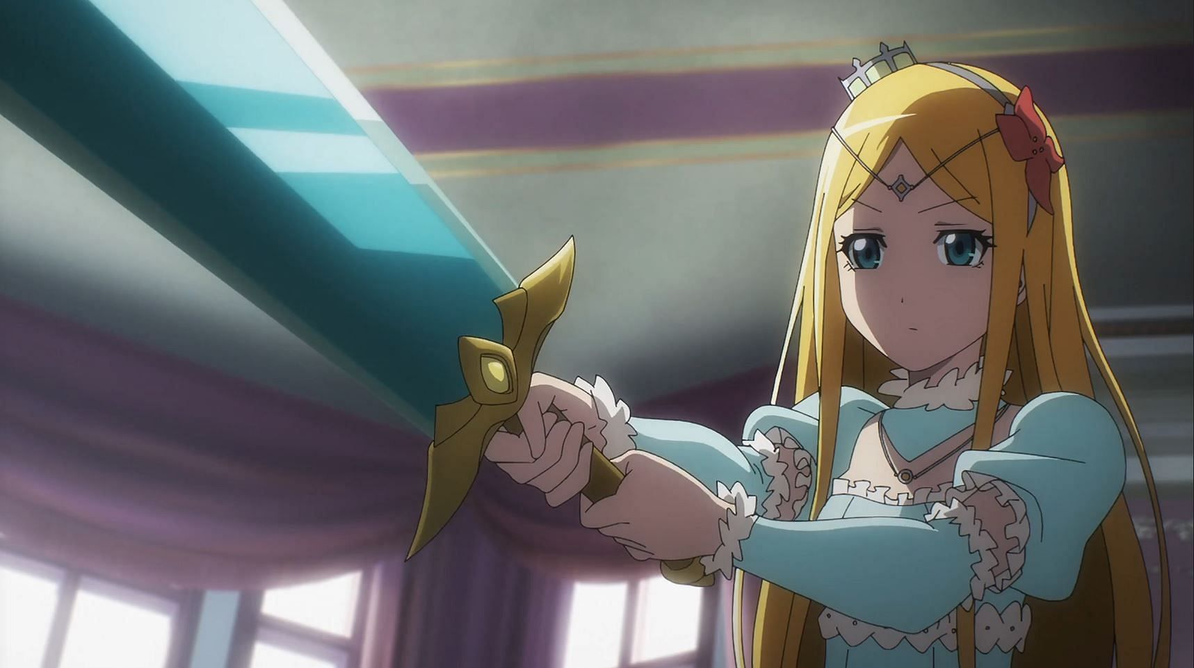 Princess Renner trying out Gazef Stronoff&#039;s sword (Image via Madhouse)