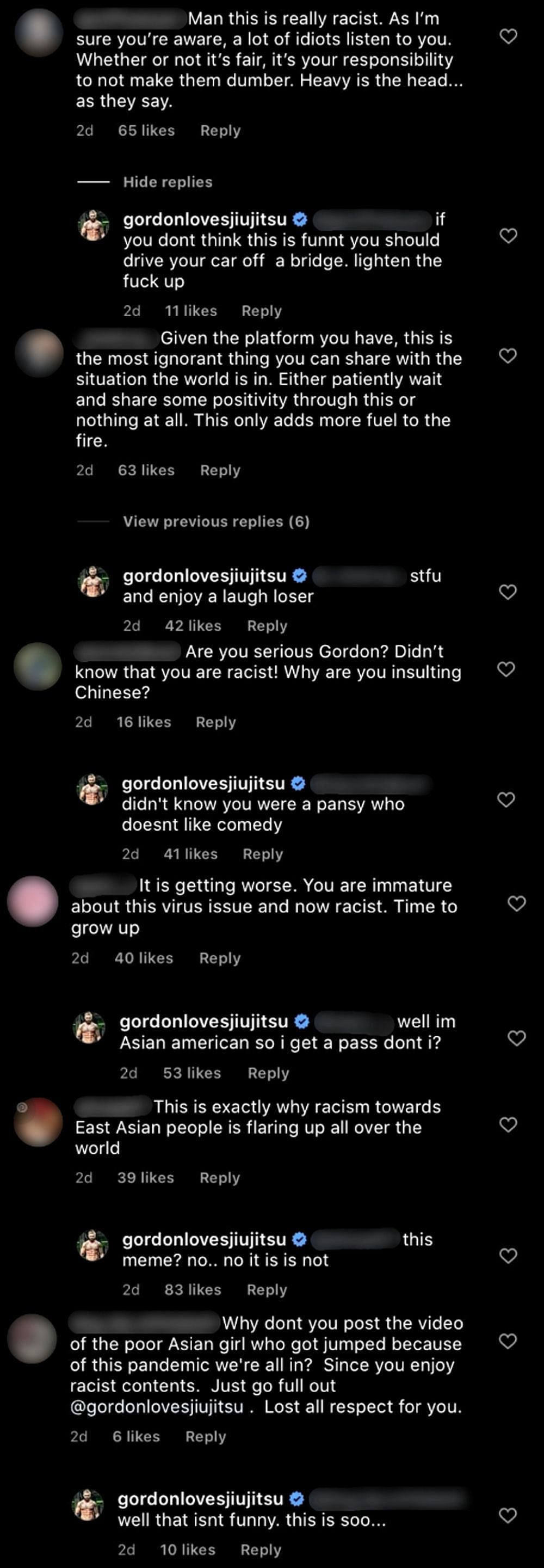 Fans react to Gordon Ryan post, accuse him of racism (Image courtesy: nextshark.com]