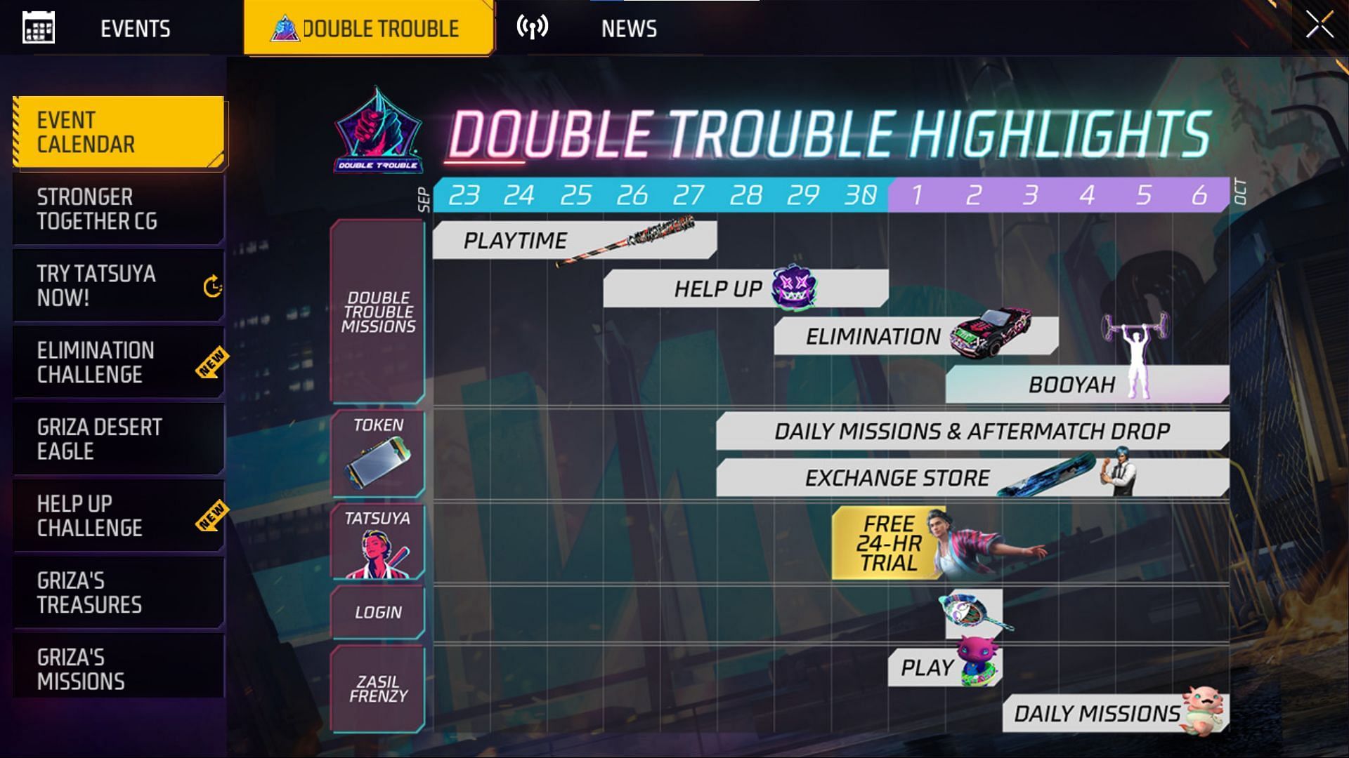 Select the Elimination Challenge from the menu on the right side (Image via Garena)