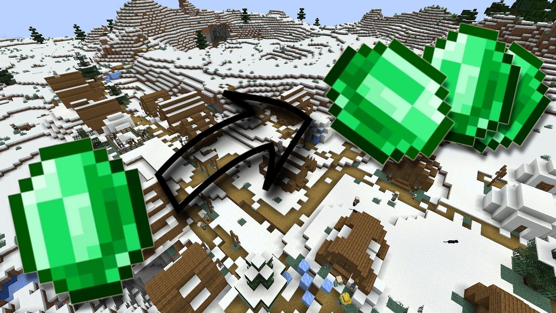 Emeralds, one of the best items to duplication due to their trading uses (Image via Minecraft)