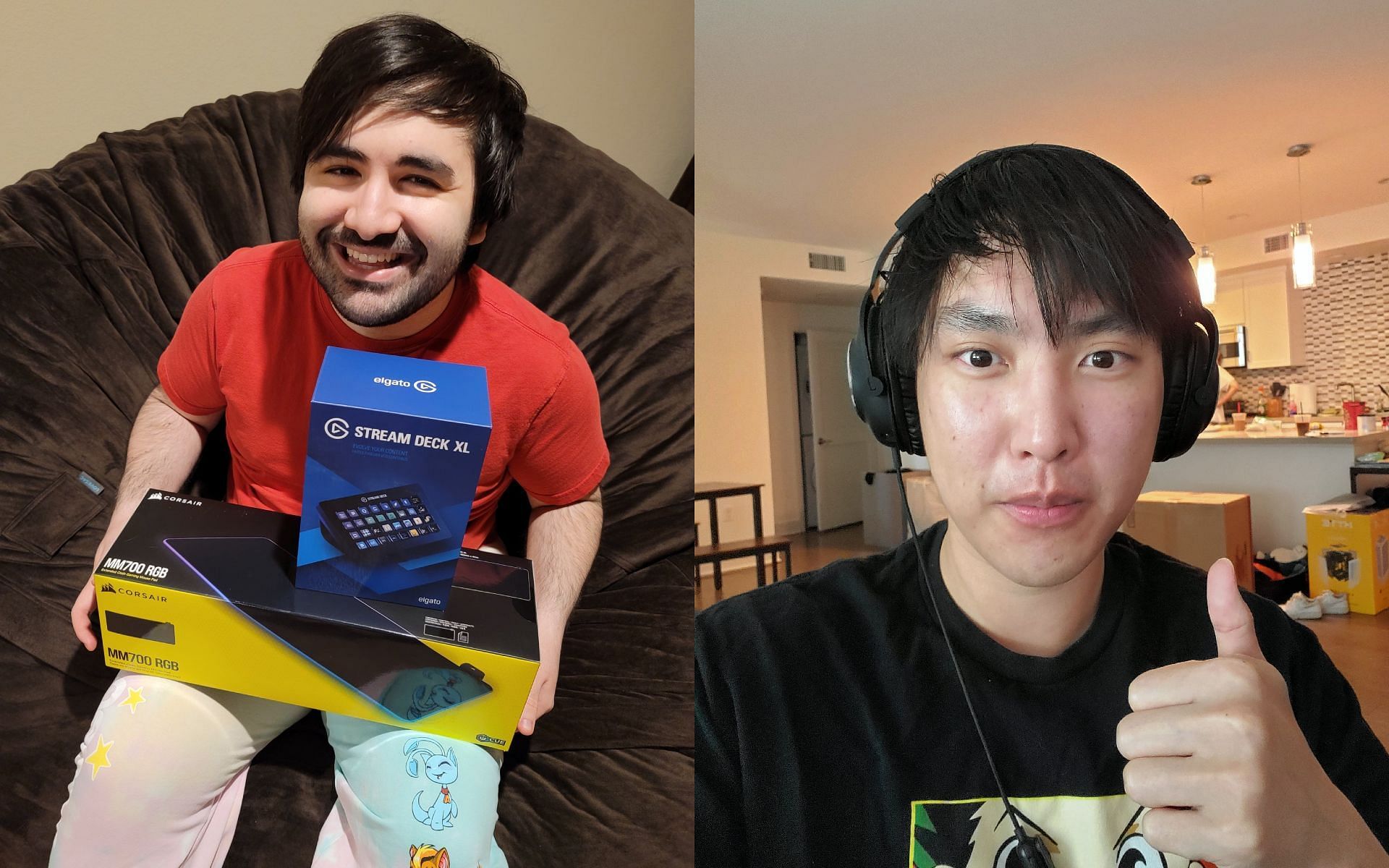 Voyboy surprises Doublelift on stream (Images via Voyboy and Doublelift/Twitter)