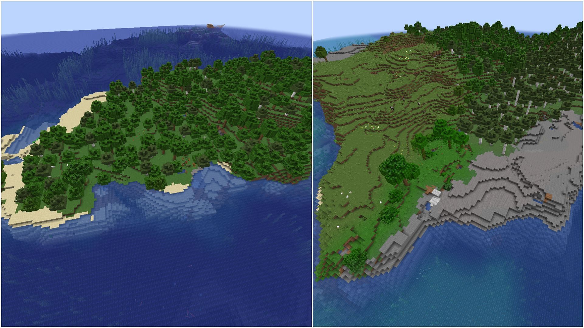Some of the best island seeds for Minecraft beginners (Image via Sportskeeda)