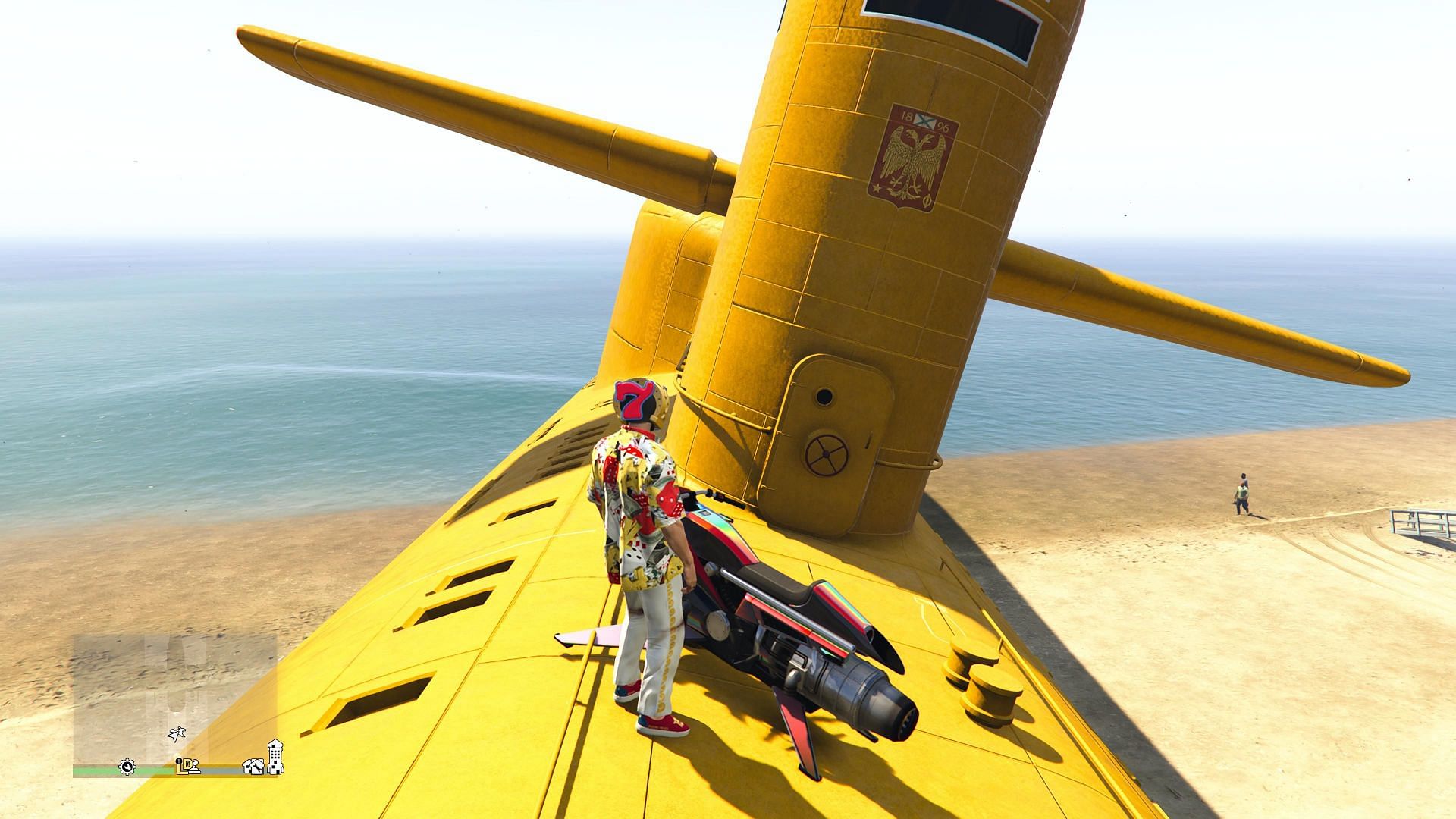 An example of a beached Kosatka in GTA Online (Image via Rockstar Games)