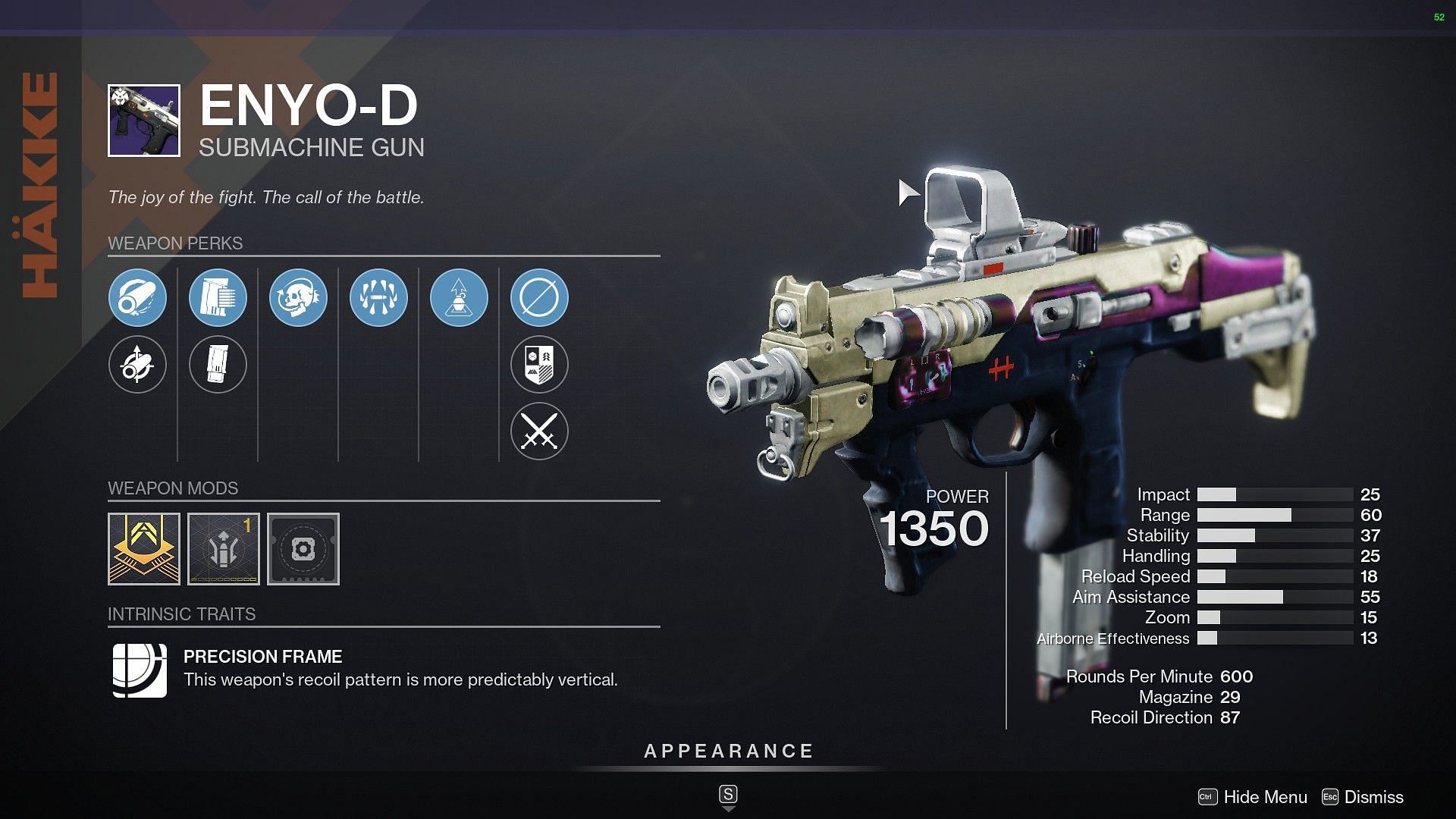 Enyo-D Submachine Gun (Image via Destiny 2)