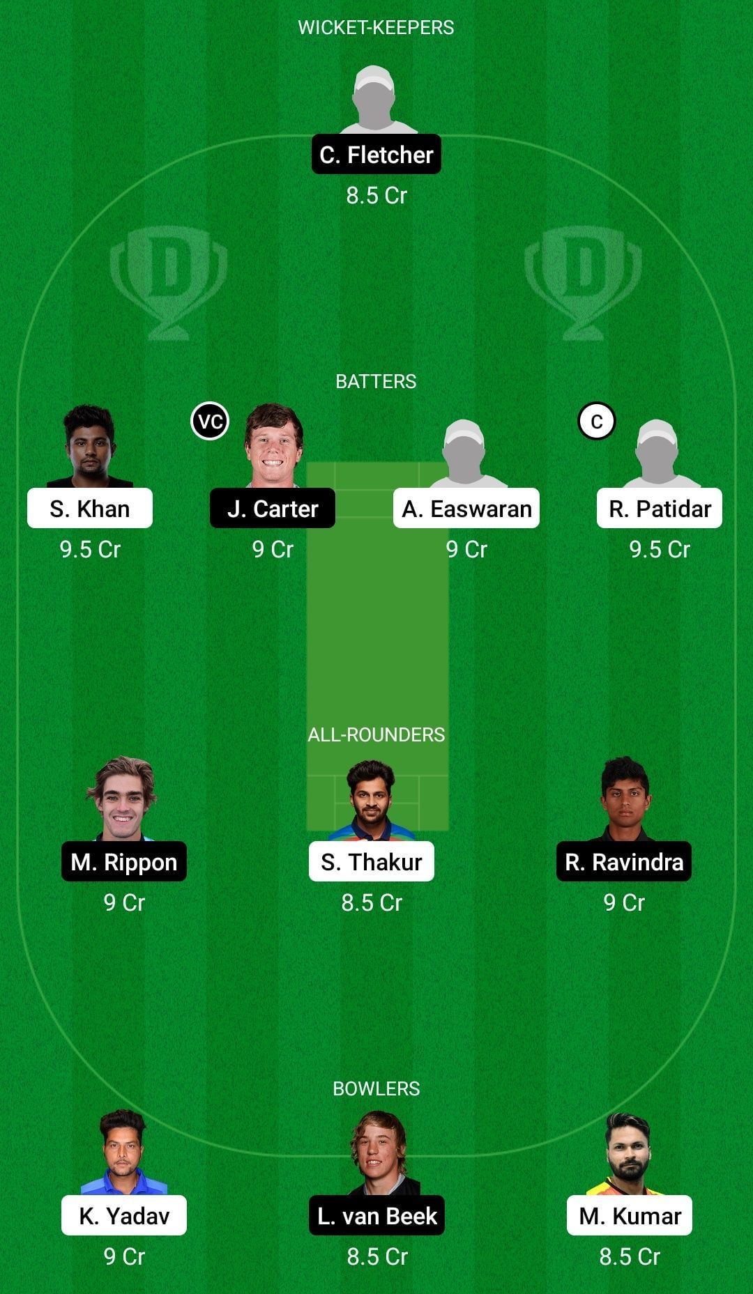 IN-A vs NZ-A Dream11 Prediction Team, Head To Head League