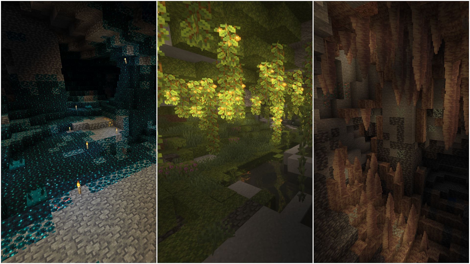There are three types of cave biomes in Minecraft as of yet (Image via Mojang)